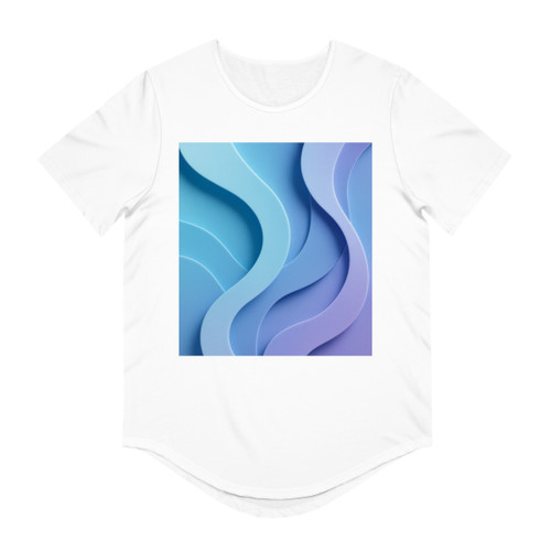 Ethereal Wave Symphony - Men's Jersey Curved Hem Tee