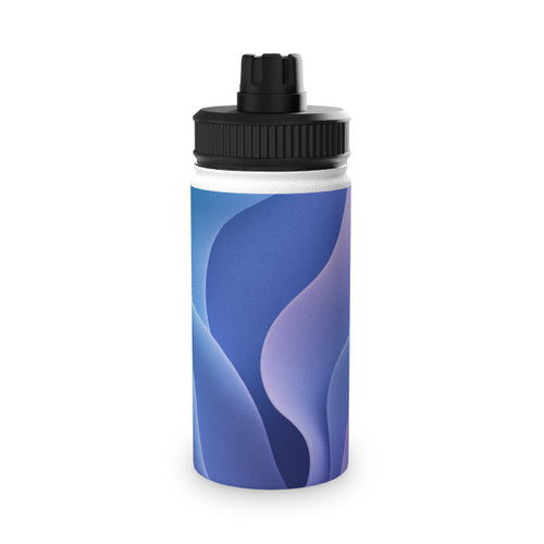 Ethereal Wave Symphony - Stainless Steel Water Bottle, Sports Lid