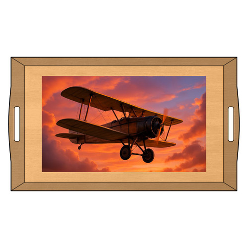 Vintage Flight Elegance - Bamboo Serving Tray (Engraving)