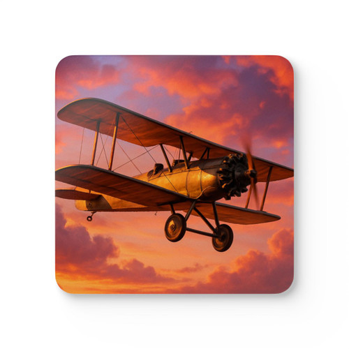 Vintage Flight Elegance - Corkwood Coaster Set