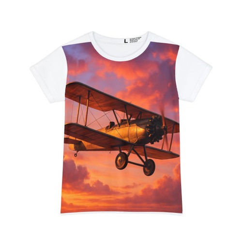 Vintage Flight Elegance - Women's Short Sleeve Shirt (AOP)