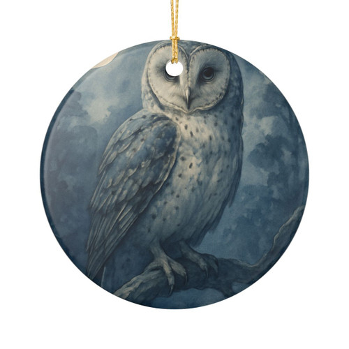Ethereal Owl Watch - Ceramic Decoration Ornament, (1pc)
