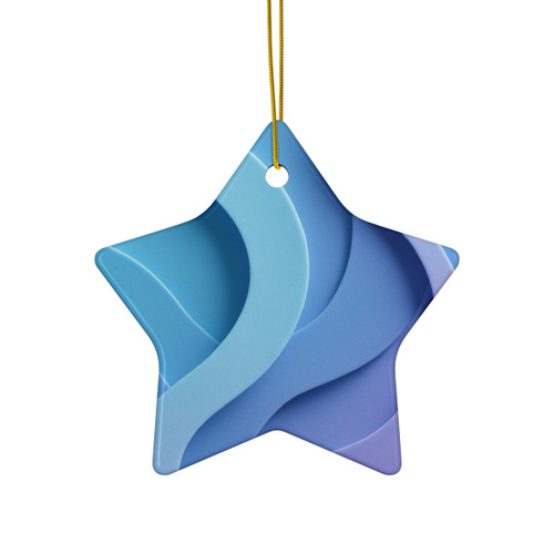 Ethereal Wave Symphony - Ceramic Ornament, 4 Shapes