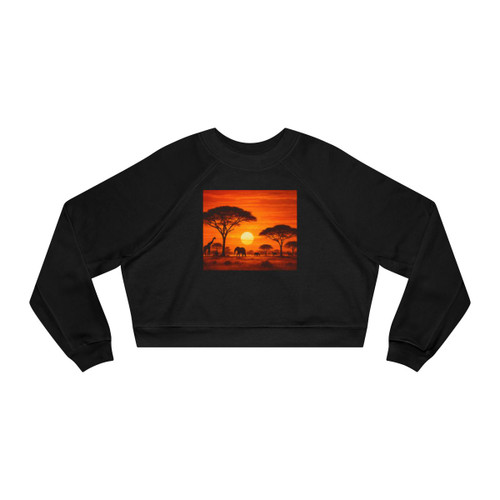 Savanna Dreamscape - Women's Cropped Fleece Pullover Savanna Dreamscape - Women's Cropped Fleece Pullover