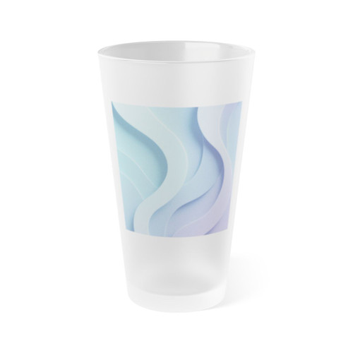 Ethereal Wave Symphony - Frosted Pint Glass, 16oz