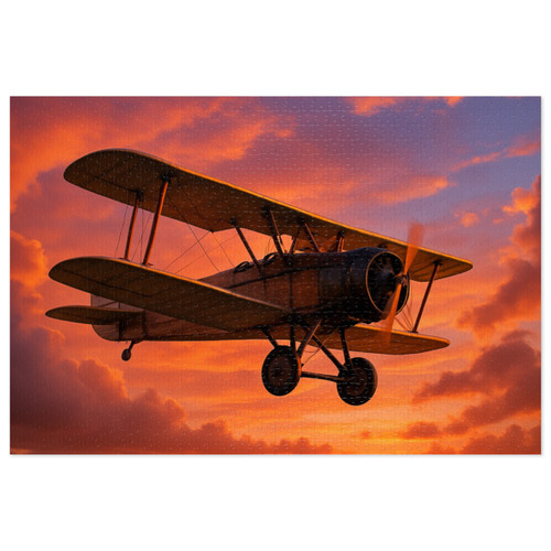 Vintage Flight Elegance - Jigsaw Puzzle with Tin