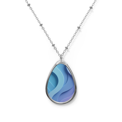 Ethereal Wave Symphony - Oval Necklace