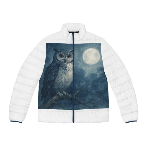 Ethereal Owl Watch - Men's Puffer Jacket (AOP)