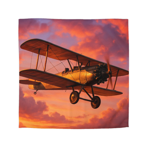 Vintage Flight Elegance - Microfiber Duvet Cover