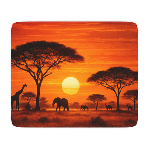 Savanna Dreamscape - Tan Sherpa Blanket