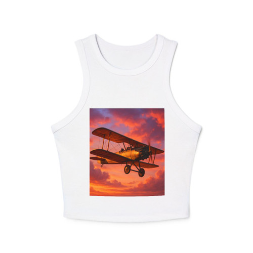 Vintage Flight Elegance - Women's Micro Rib Racer Tank Top