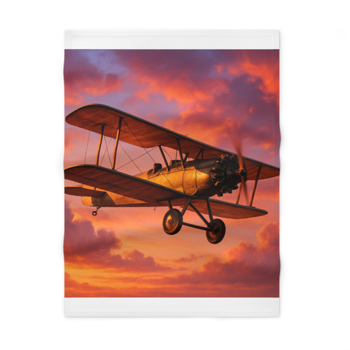 Vintage Flight Elegance - Soft Fleece Baby Blanket