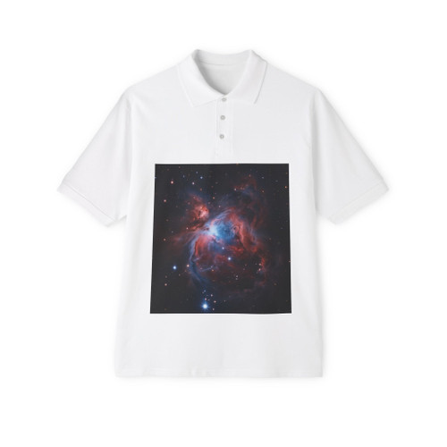Celestial Symphony of the Orion Nebula - Men's Piqué Polo