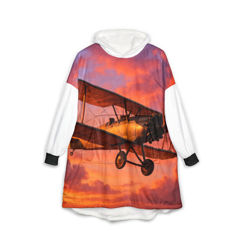 Vintage Flight Elegance - Unisex Hooded Blanket