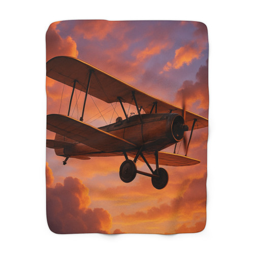 Vintage Flight Elegance - Sherpa Fleece Blanket