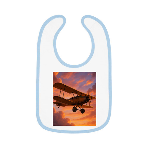 Vintage Flight Elegance - Baby Contrast Trim Jersey Bib