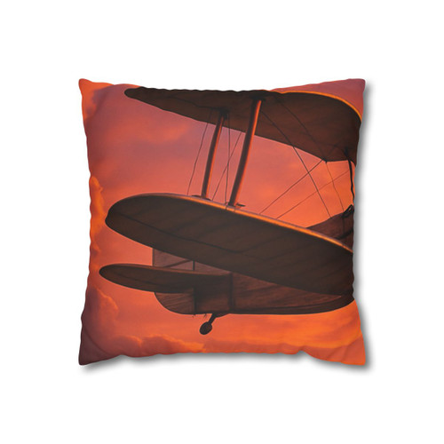 Vintage Flight Elegance - Faux Suede Square Pillowcase