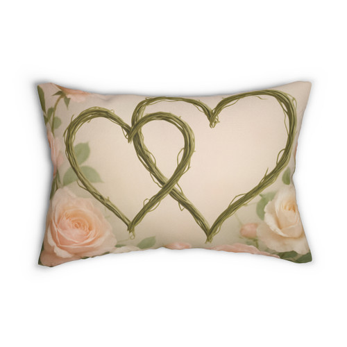 Eternal Love Blooms - Spun Polyester Lumbar Pillow
