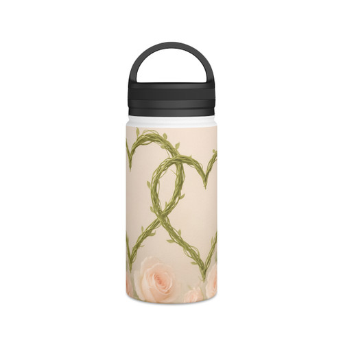 Eternal Love Blooms - Stainless Steel Water Bottle, Handle Lid