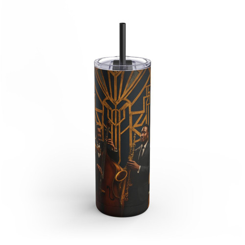 Gilded Jazz Nights - Maars Maker Skinny Matte Tumbler, 20oz