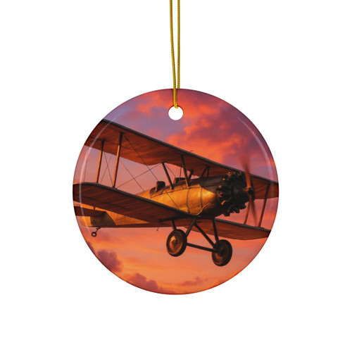 Vintage Flight Elegance - Ceramic Ornaments, 2-Side Print, (1pc, 3pcs, 5pcs, 10pcs)