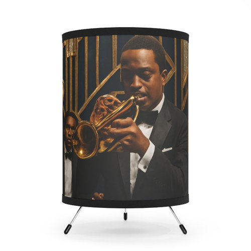 Gilded Jazz Nights - Tripod Lamp with High-Res Printed Shade, US\CA plug
