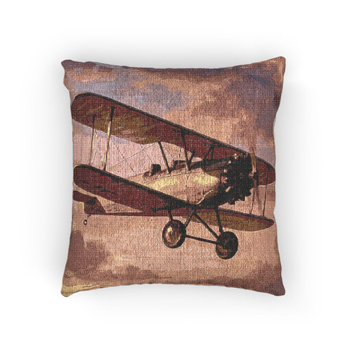 Vintage Flight Elegance - Woven Pillow