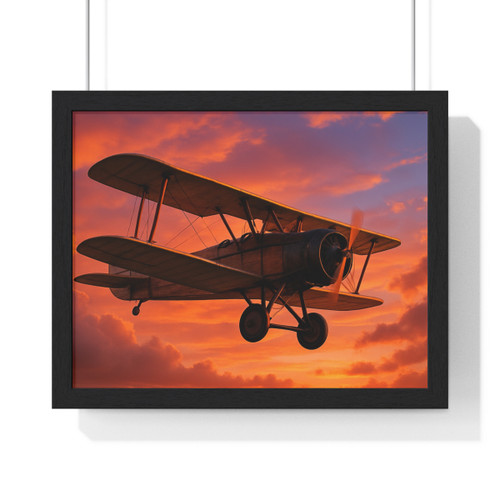 Vintage Flight Elegance - Horizontal Framed Poster