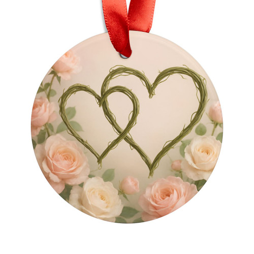 Eternal Love Blooms - Acrylic Ornament with Ribbon