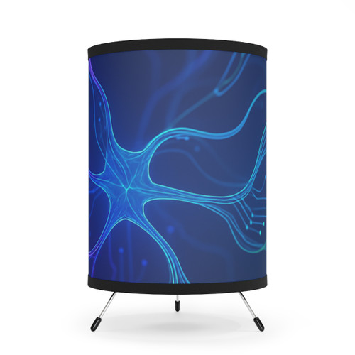 Neural Dreamscape - Tripod Lamp with High-Res Printed Shade, US\CA plug