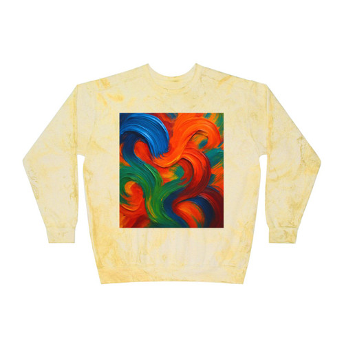 Whimsical Brushstrokes - Unisex Color Blast Crewneck Sweatshirt Whimsical Brushstrokes - Unisex Color Blast Crewneck Sweatshirt
