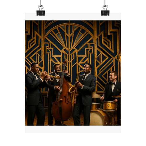 Gilded Jazz Nights - Matte Vertical Posters