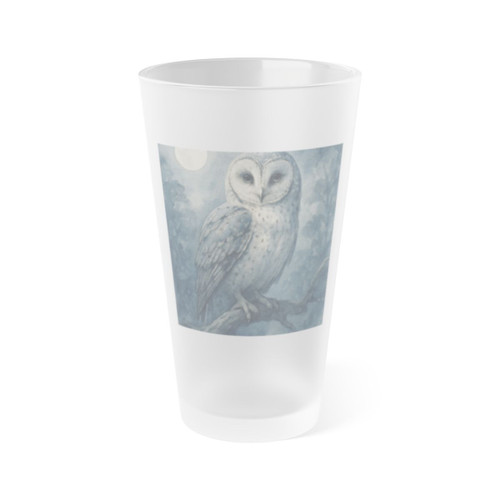Ethereal Owl Watch - Frosted Pint Glass, 16oz
