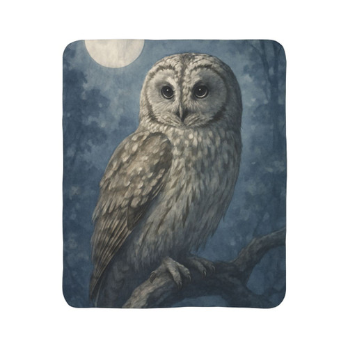 Ethereal Owl Watch - Fleece Sherpa Blanket