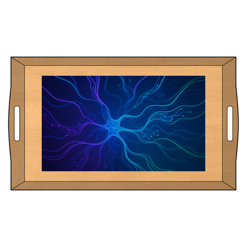 Neural Dreamscape - Bamboo Serving Tray (Engraving)