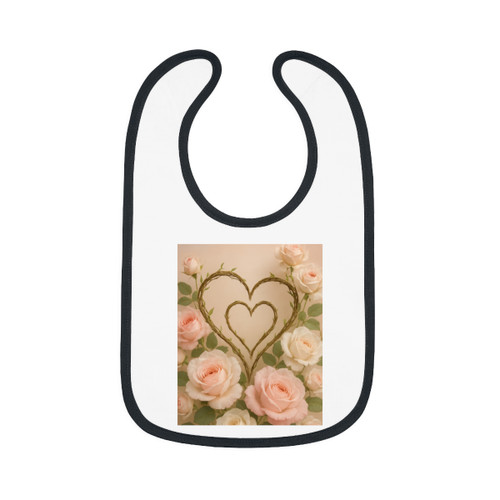 Eternal Love Blooms - Baby Contrast Trim Jersey Bib