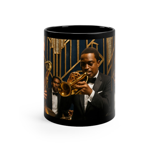 Gilded Jazz Nights - Black Coffee Mug, 11oz