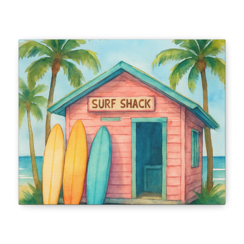Vintage Surf Shack - Matte Canvas, Stretched, 1.25"