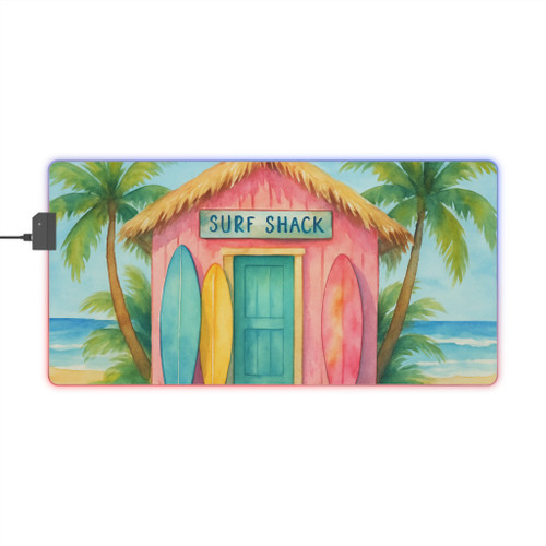 Vintage Surf Shack - LED Gaming Mouse Pad