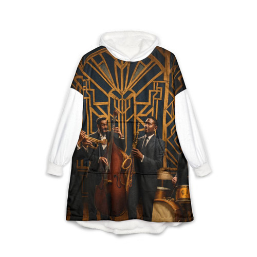 Gilded Jazz Nights - Unisex Hooded Blanket