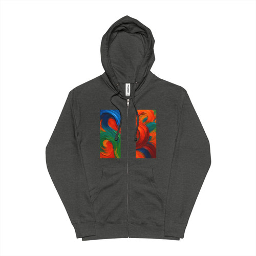 Whimsical Brushstrokes - Unisex Fleece Zip Up Hoodie Whimsical Brushstrokes - Unisex Fleece Zip Up Hoodie