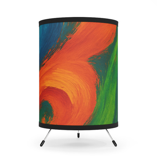 Whimsical Brushstrokes - Tripod Lamp with High-Res Printed Shade, US\CA plug