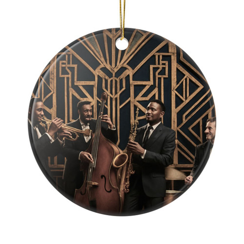 Gilded Jazz Nights - Ceramic Ornaments, 2-Side Print