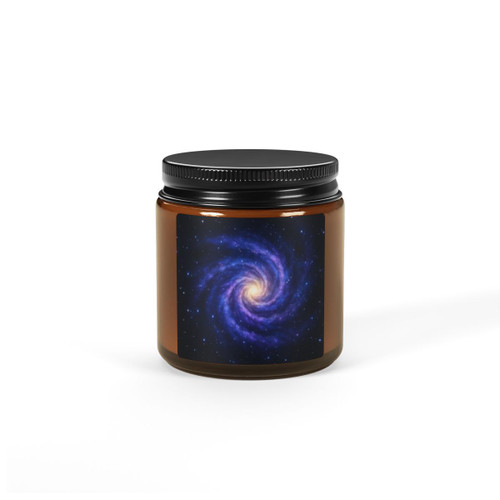 Galactic Embrace - Scented Soy Candle (Multi-Size, Amber Jar)