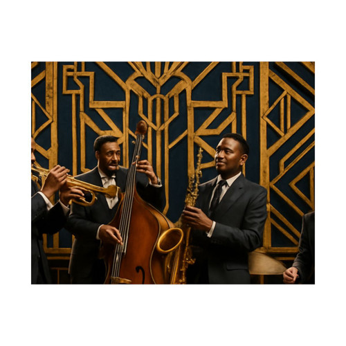 Gilded Jazz Nights - Satin Posters (210gsm)