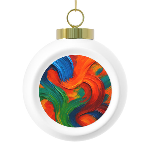 Whimsical Brushstrokes - Christmas Ball Ornament