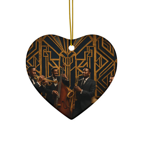 Gilded Jazz Nights - Ceramic Ornaments, 2-Side Print, (1pc, 3pcs, 5pcs, 10pcs)