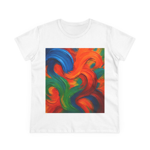 Whimsical Brushstrokes - Women's Midweight Cotton Tee Whimsical Brushstrokes - Women's Midweight Cotton Tee