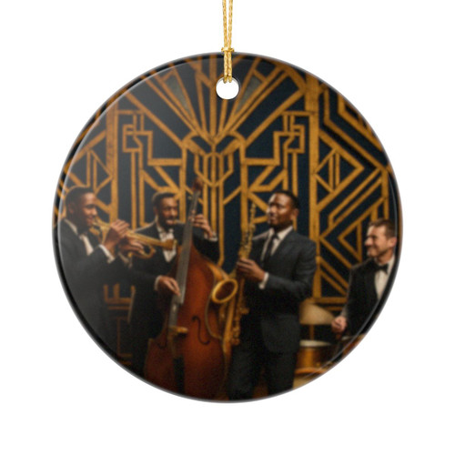 Gilded Jazz Nights - Ceramic Ornaments (2-Side Print)