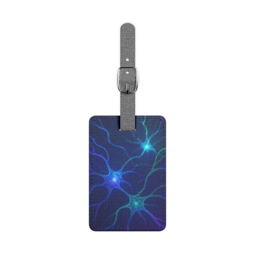Neural Dreamscape - Saffiano Polyester Luggage Tag, Rectangle